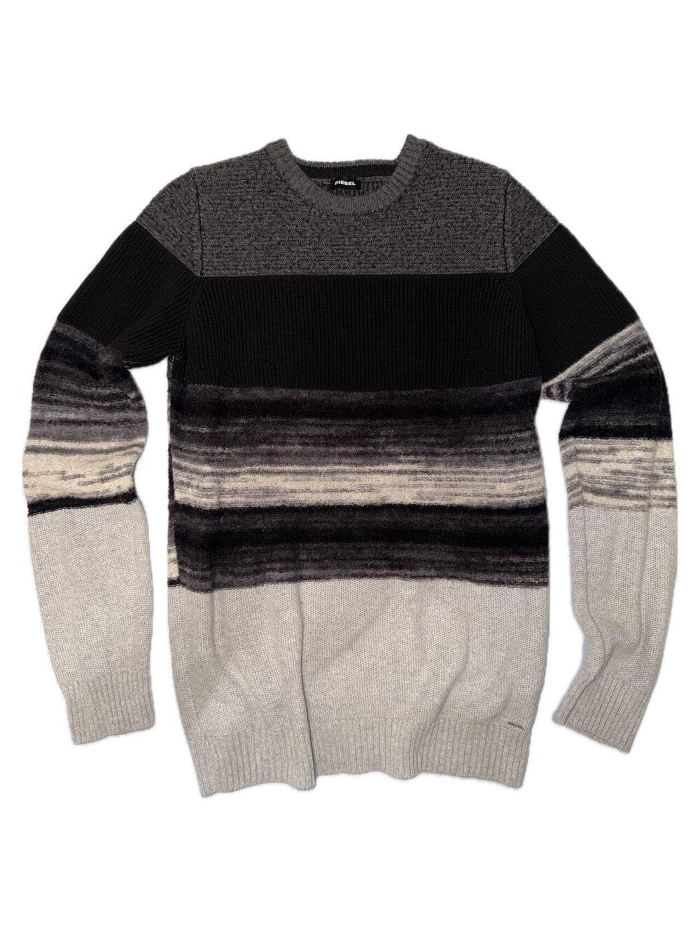 Grey/black Diesel sweater with a unique multicoloured design
